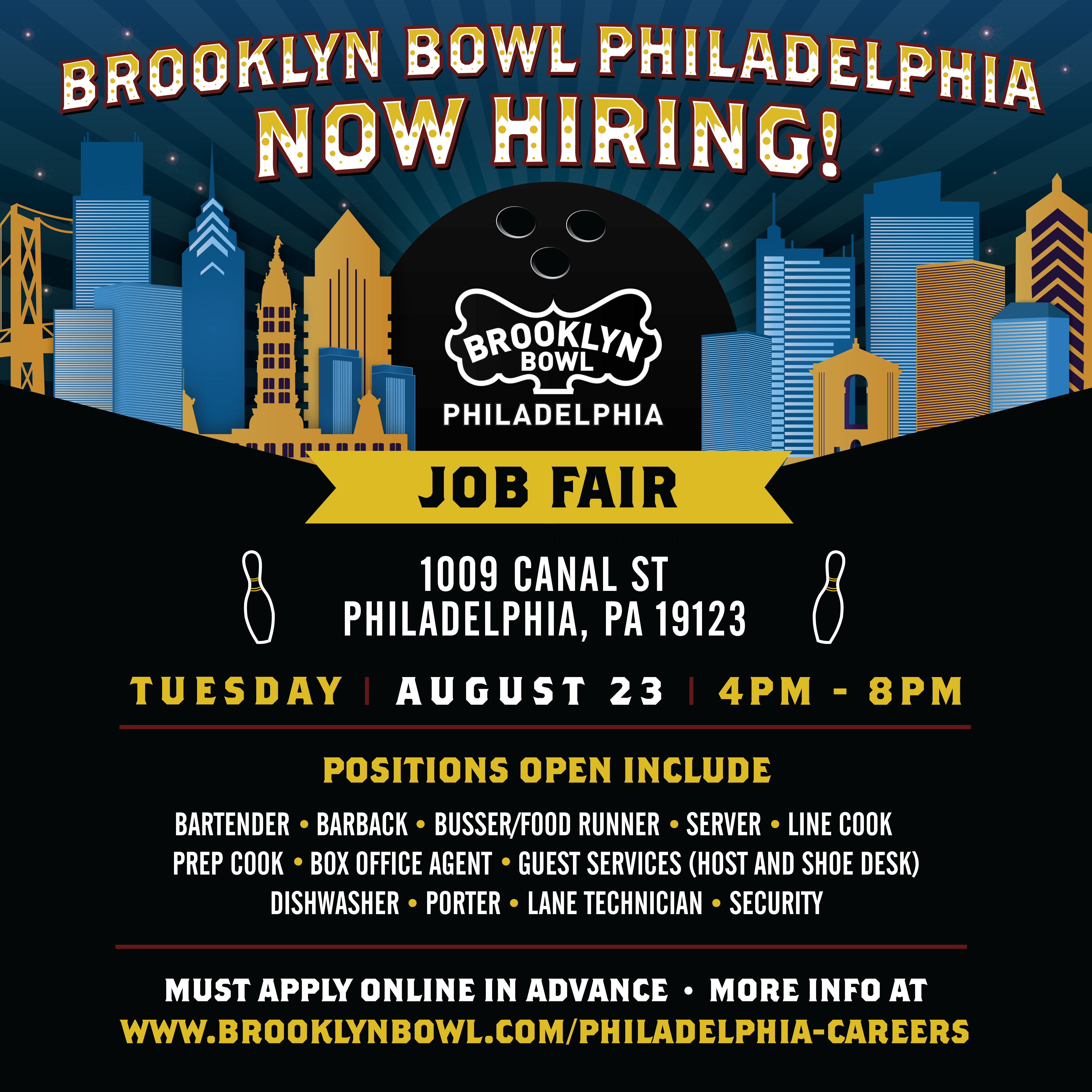 Brooklyn Bowl Philadelphia Job Fair