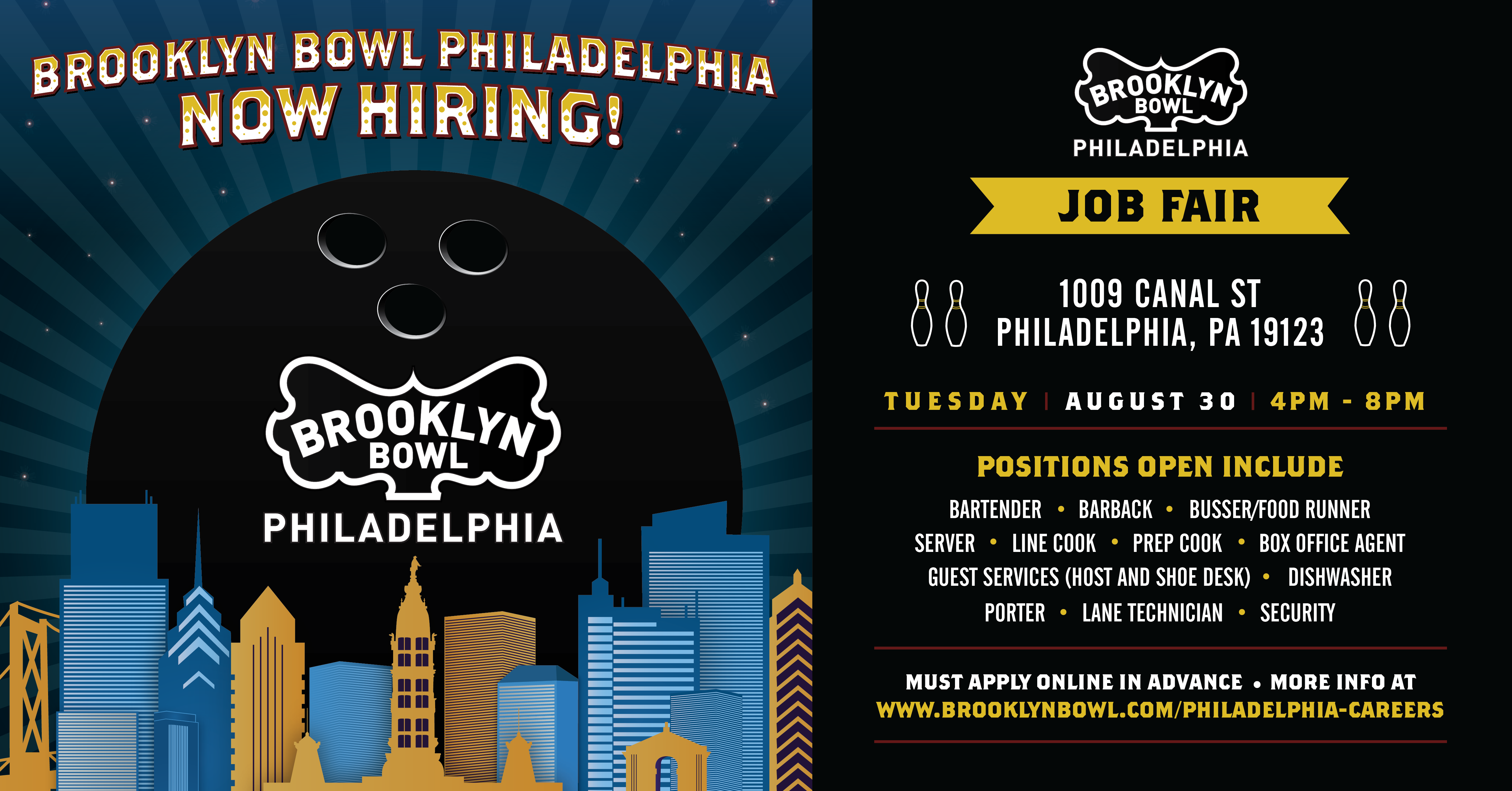 More Info for Brooklyn Bowl Philadelphia Job Fair