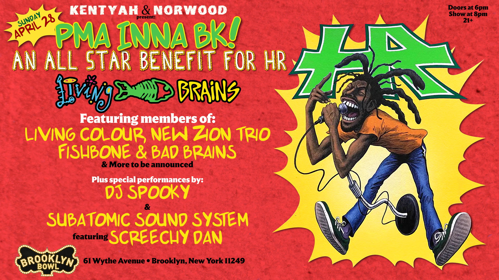 More Info for An All Star Benefit for HR of Bad Brains: PMA Inna BK!!! 