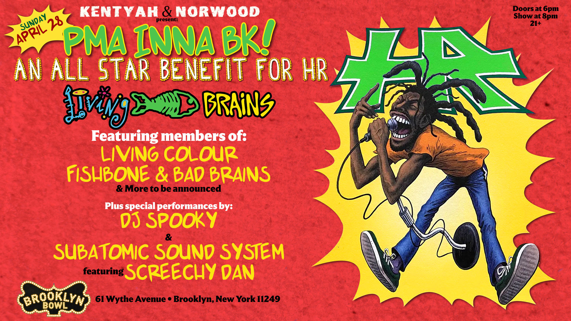 More Info for An All Star Benefit for HR of Bad Brains: PMA Inna BK!!! 