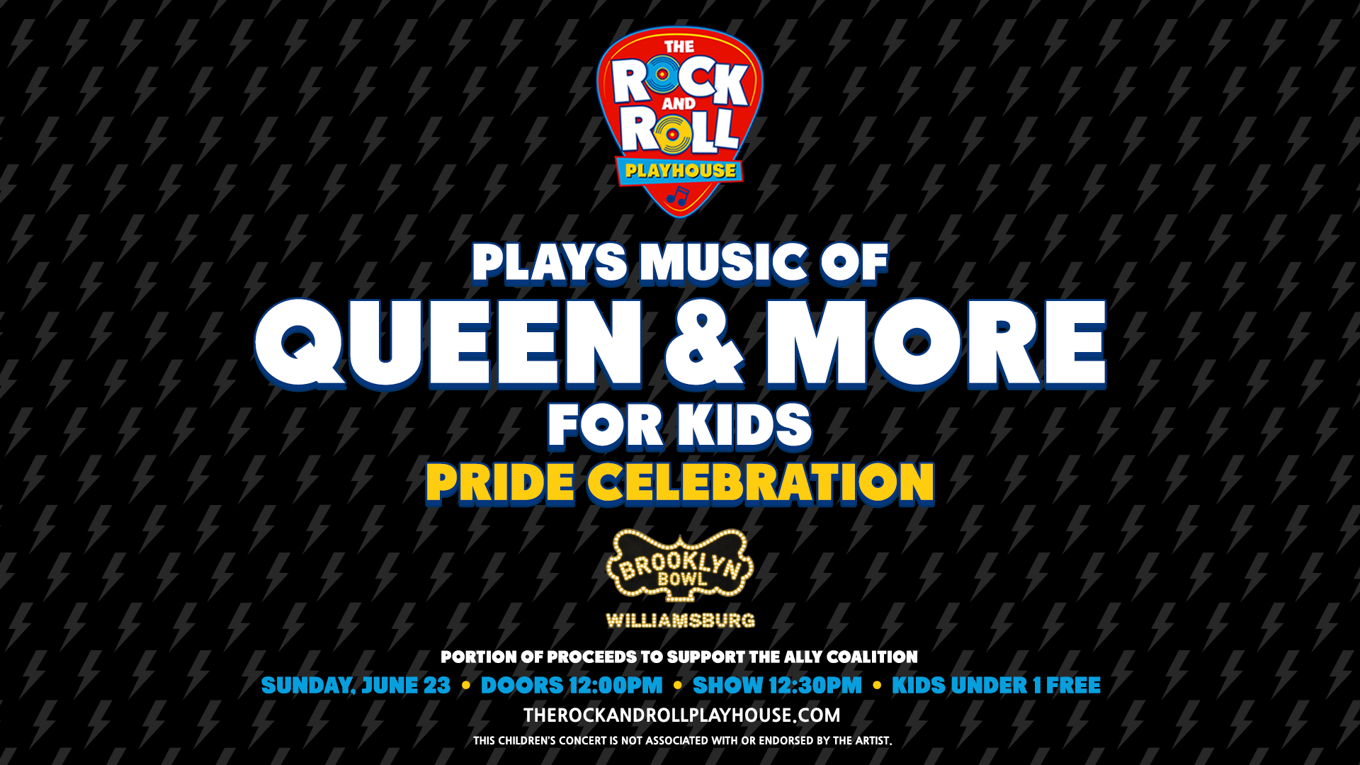 The Rock and Roll Playhouse plays the Music of Queen + More for Kids Pride Celebration