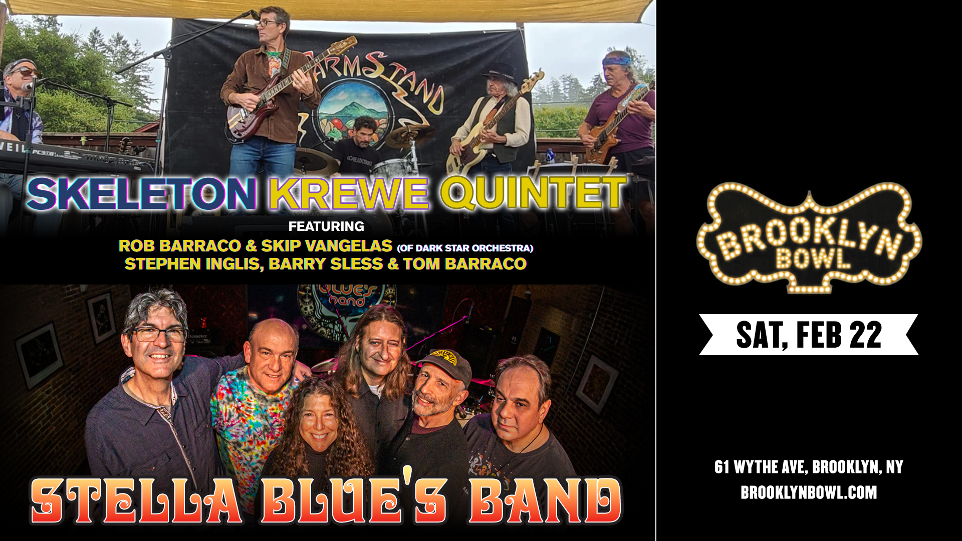 The Skeleton Krewe Quintet featuring Rob Barraco, Skip Vangelas, Stephen Inglis, Barry Sless, and Tom Barraco