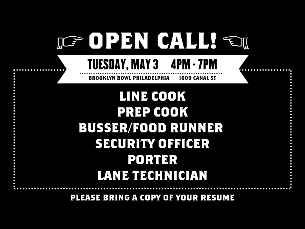 Open Call - We're Hiring